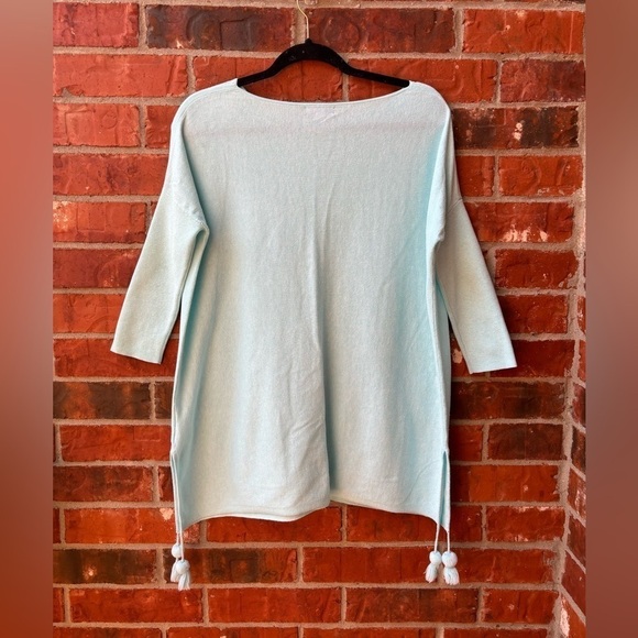 Lilly Pulitzer Womens XS Mint Blue Elba Tunic Boxy Sweater Tassles Pockets - Picture 5 of 10